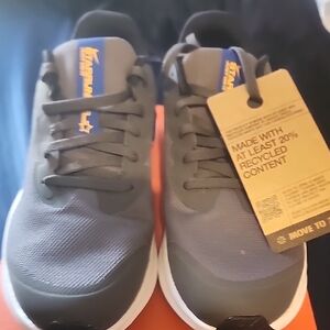 Nike Gray and Blue Kids Sneakers